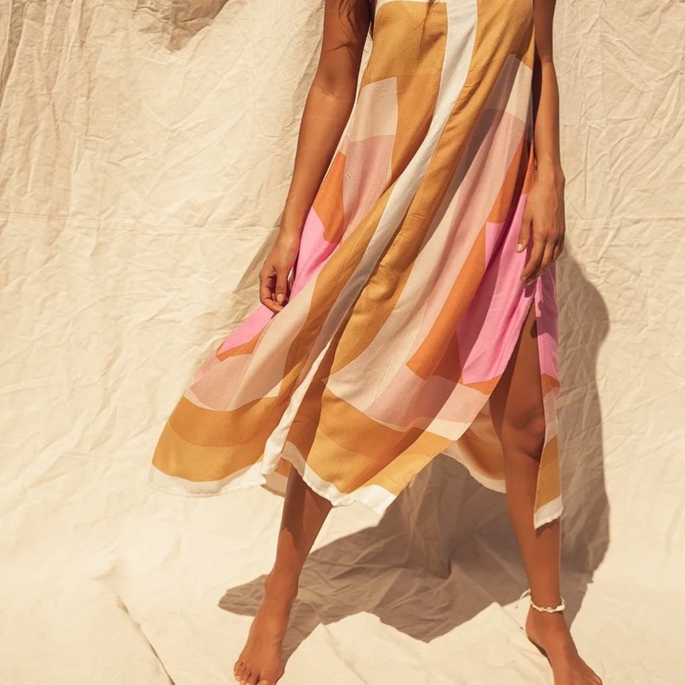 O'Neill Tan and Cream Dress